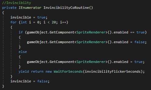 Invincibility code snippet