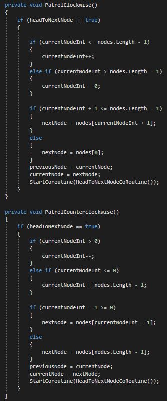 Patrol nodes part 1 code snippet