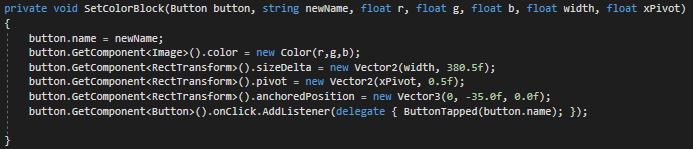 Set color block code snippet